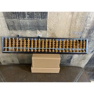 Vintage Japanese Soroban Abacus Counting Beads 1/5 23 Rows 13" Long 2.5" Wire